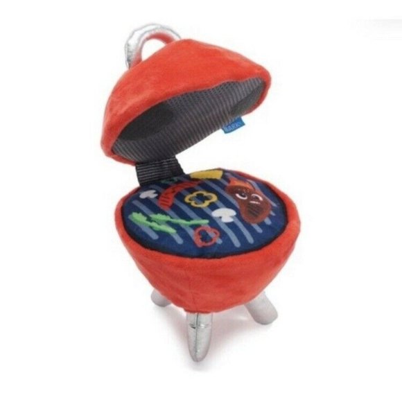 NWT Bark Box Red BBQ Grill Grillmaster Summer Cookout Squeaker Crinkle Dog Toy - Picture 1 of 5